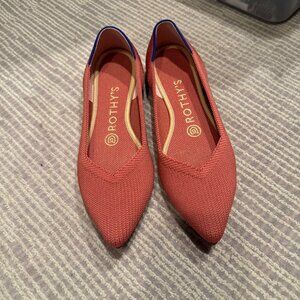 Women’s Rothy's Orange The Point Ballet Flats Shoes Size 6.5
